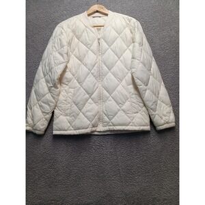 POLHAM Quilted Bomber Jacket Cream Kids 160 (12-13Y) / Women XS Lightweight Zip